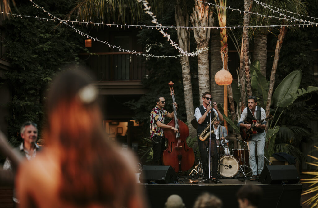 Swing Jazz Band Barcelona performing at a wedding