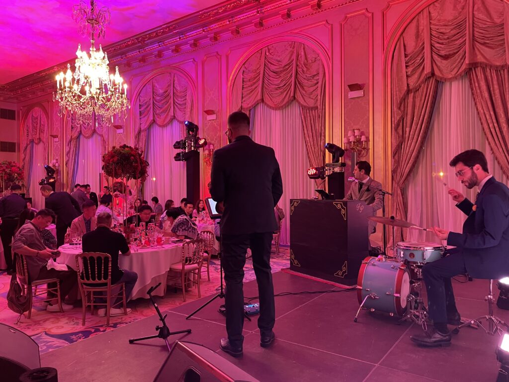 Live Jazz trio performing for events in Barcelona during dinner.