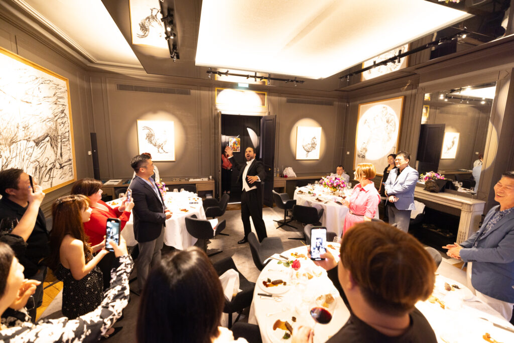 opera singer at a corporate event in Paris at the Guy Savoy