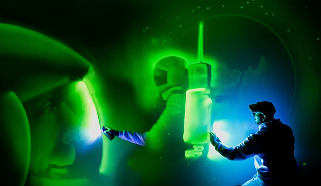 Light art show Prague