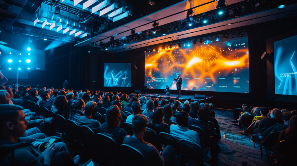 Crowd interacting with technology in the new experiential marketing 2026.