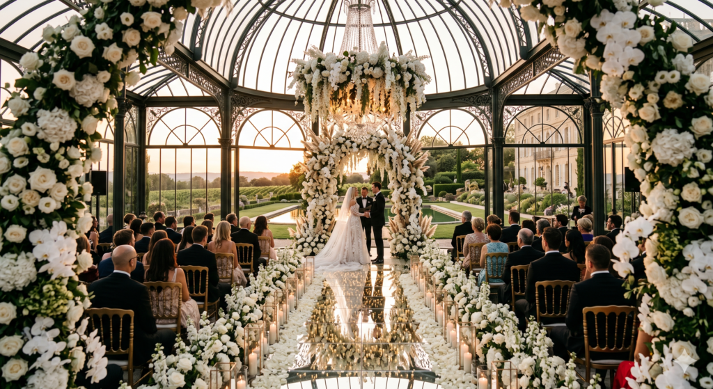 Interactive signature canvas live art reveal during luxury wedding reception where guests contributed blessings and a portrait was unveiled during ceremony entertainment